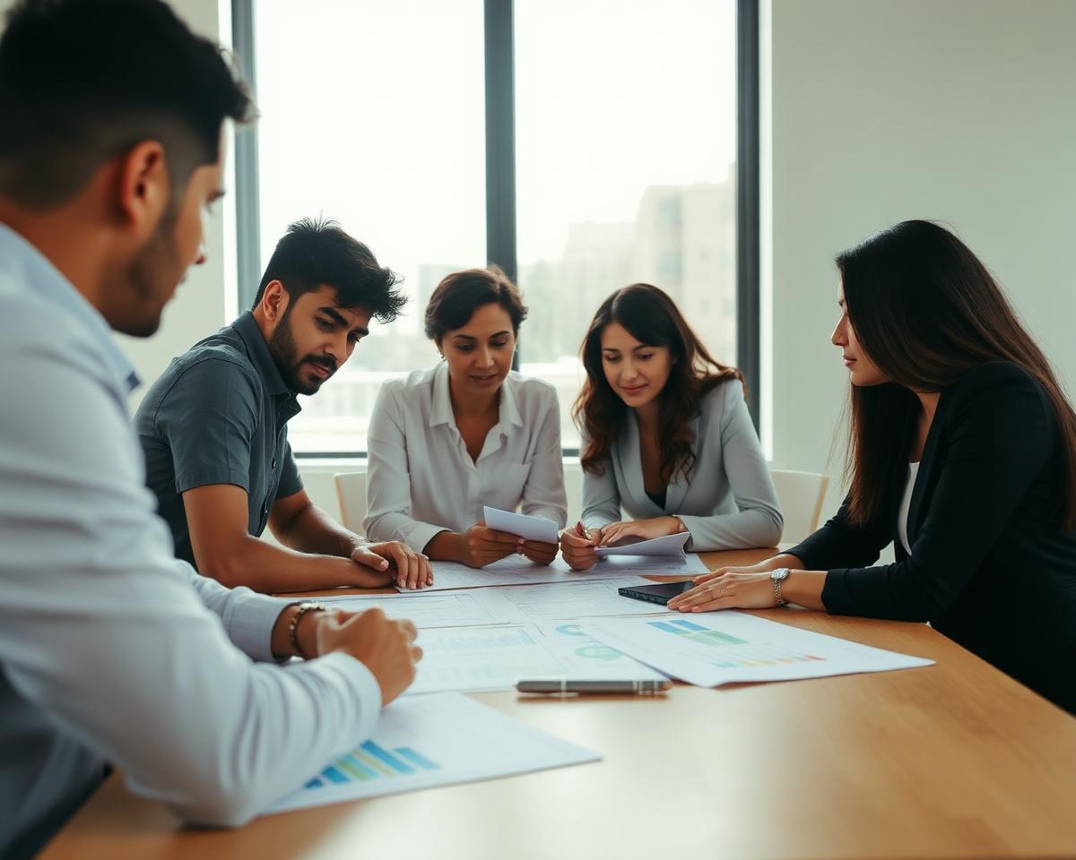 Colaboradores em um ambiente corporativo